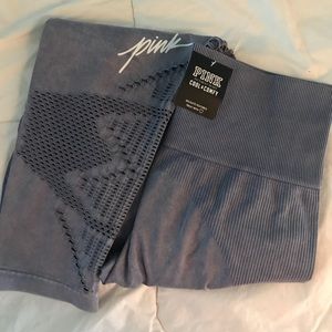 NWT Cool & Comfy PINK denim color workout tights